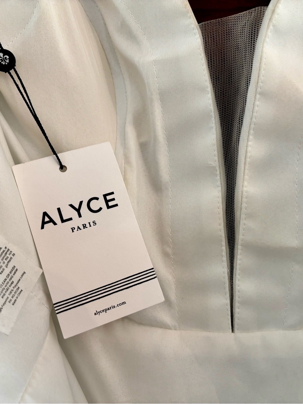 NWT Alyce Paris Dress DIAMOND WHITE Style # 60092 Made in US, Cover pic is style - Picture 9 of 12